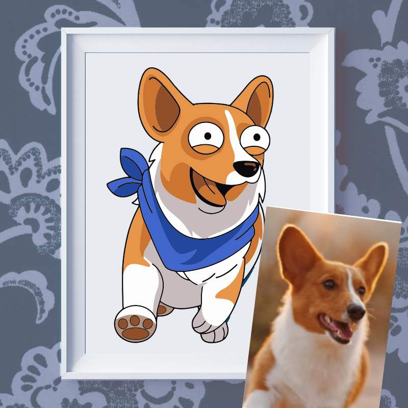Pet Cartoon Personalised Portrait - Cartoonpop